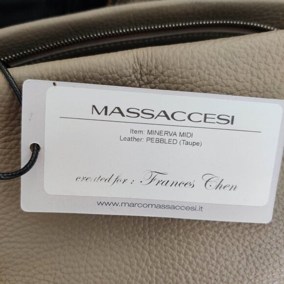 Massaccesi Minerva Midi Bag in Pebbled Taupe - Picture 10 of 11